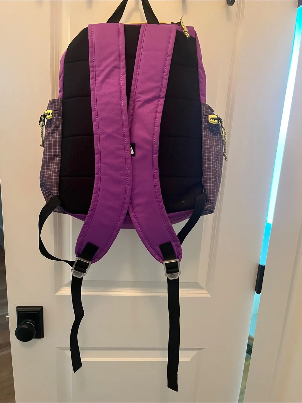Nike Purple and Neon Yellow Rucksack